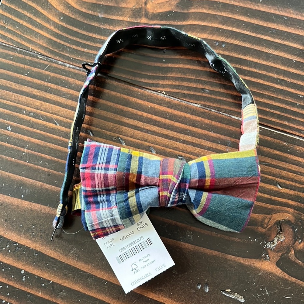 JCrew Factory Men’s Madras Bow Tie- NWT